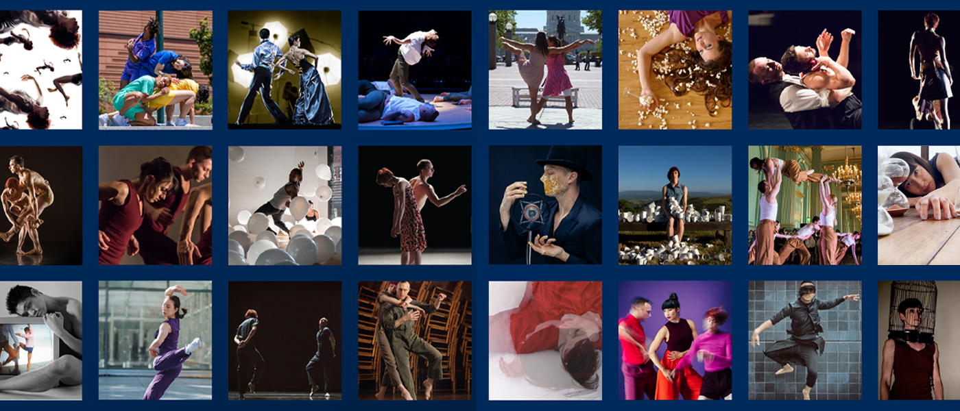 Grid of images from 20 years of RAWdance performances
